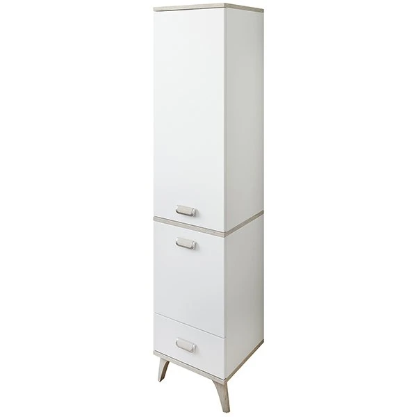 Шкаф-пенал Sanflor Бруно R, белый, орегон