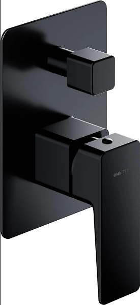 Смеситель Omnires Parma PM7435BL С ВНУТРЕННЕЙ ЧАСТЬЮ, для ванны с душем, чёрный