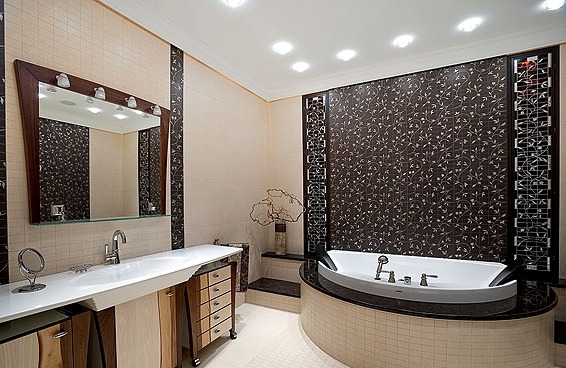 дизайн ванной комнаты черный цвет