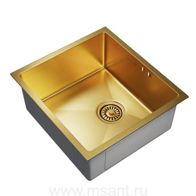 Мойка подст.монтаж 45х42 (3,0) вып 3 1/2 MIXLINE PRO 20см с сифоном (золото)