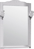 Зеркало ASB-Woodline Римини Nuovo 60 белое, патина серебро