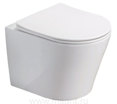 Унитаз подвесной Azario Atrio безободковый с сиденьем микролифт, белый (AZ-2330)