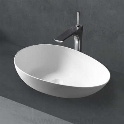 Раковина накладная ABBER Stein AS2615 белая матовая