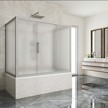 Шторка на ванну Kubele DE019P3U-MAT-MT 170х75 см, профиль матовый хром