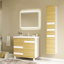 Мебель для ванной Marka One Mix 80Н ПП с 3 ящиками, коко боло