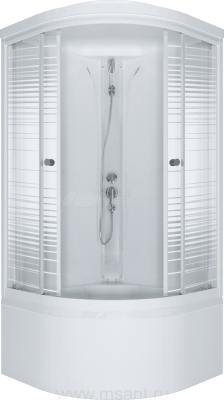 Душевая кабина Triton Стандарт Полосы Щ0000061836 90х90 Б ДН4 с высоким поддоном+сифон E410CL 