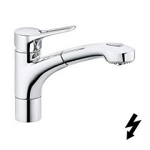 Кухонный однорычажный смеситель KLUDI MX для безнапорных водонагревателей с выдвижным изливом