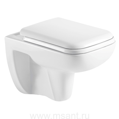 Унитаз подвесной Azario Pavia 550х350х375 безободковый, с сидением микролифт