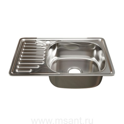 Мойка врез 66х42 (0,8) прав вып 3 1/2 MIXLINE 18см с сифоном