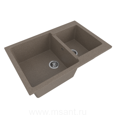 Мойкa MIXLINE ML-GMS13 СТАНДАРТ двухчашевая, терракот (307), 767*502*190мм