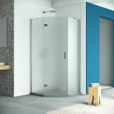 Душевой уголок Vegas Glass AFA-Pen Retta 100 08 10 L профиль глянцевый хром стекло сатин