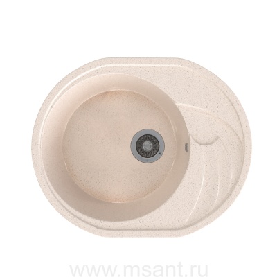 Мойкa MIXLINE ML-GMS08 СТАНДАРТ овальная с крылом, бежевый (328), 570*460*170мм