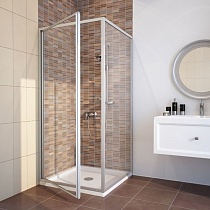 Душевой уголок GuteWetter Practic Rectan GK-401 левая 75x70 см стекло бесцветное, профиль матовый хром