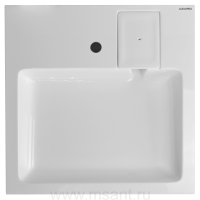 Раковина Azario Slim NEW 600х600х100 литьевой мрамор, сифон в комплекте, белая (CS00086608)