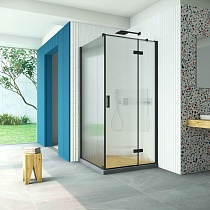 Душевой уголок Vegas Glass AFP-Fis Retta 80*70 02М Moru R профиль черный матовый стекло Moru