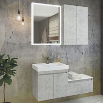 Мебель для ванной Comforty Осло 60, подвесная, бетон светлый с раковиной Fest 60 F01