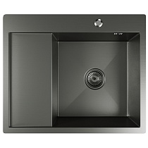 Мойка настол.монтаж 60х50 (3,0) прав. вып 3 1/2 MIXLINE PRO 20см с сифоном (черный графит)