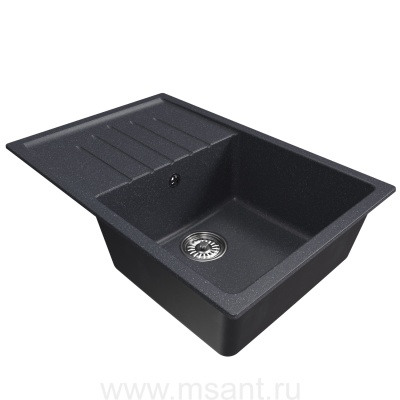 Мойкa MIXLINE ML-GM19 с крылом, антрацит (343), 750*500*200мм