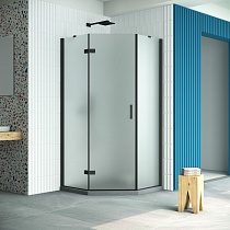 Душевой уголок Vegas Glass AFA-Pen Retta 100 02М 10 L профиль черный матовый стекло сатин