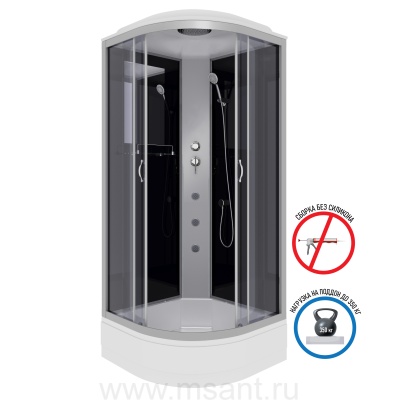 Душевая кабина Niagara Classic NG-3502-14G (100х100х215) средний поддон(26см),стекло тонированное 