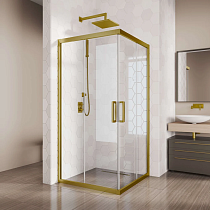 Душевой уголок Kubele DE019SC-CLN-BR 80 см, профиль бронза