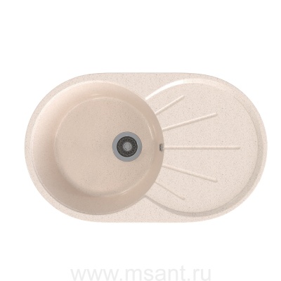 Мойкa MIXLINE ML-GMS05 СТАНДАРТ овальная с крылом, бежевый (328), 740*455*190мм