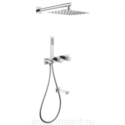 Душевая система ABBER Rund AF8717 скрытого монтажа с изливом, хром