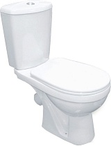 Унитаз-компакт Rosa Комфорт белый, нижний подвод, косой выпуск, 2-реж.арматура, сиденье микролифт полипропилен.