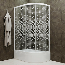 Душевой уголок Triton Коралл Щ0000068951 L 120х80 см, Белый, Мозаика с поддоном