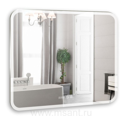 Зеркало AZARIO Стив New 800х600 bluetooth+подогрев+часы внешней настройки+сенсор выкл