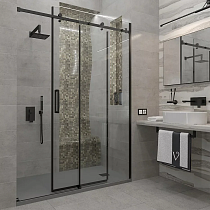 Душевая дверь в нишу Veconi Vianno VN-74B 150 см, профиль черный