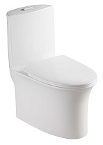 Унитаз моноблок Azario Luna напольный, горизонтальный слив, сиденье дюропласт микролифт (AZ-1037)