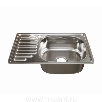 Мойка врез 66х42 (0,6) прав вып 3 1/2 MIXLINE 16см с сифоном