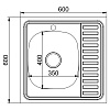 Мойка 60х60 (0,6) прав вып 3 1/2 MIXLINE 16см с сифоном ДЕКОР