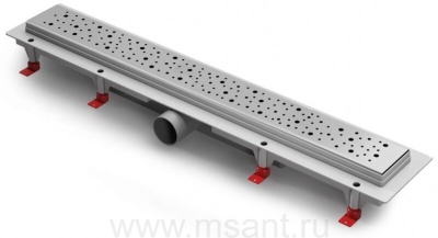 Душевой лоток AZARIO D40 Drops 550 мм, боковой слив, пластиковый, рамка и решетка из нержавеющей стали (AZ-CH 550 D)