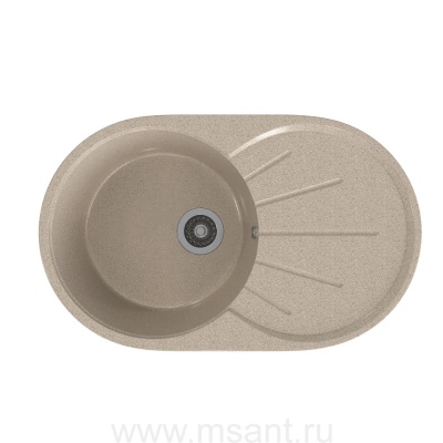 Мойкa MIXLINE ML-GMS05 СТАНДАРТ овальная с крылом, песочный (302), 740*455*190мм