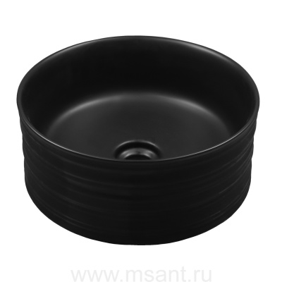 Раковина-чаша Azario 410х410х180 накладная, круглая, черный матовый