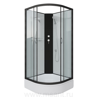 Душевая кабина Niagara Classic NG-6701-14BK (90х90х200) средний поддон(26см),черный,стекло прозрачное
