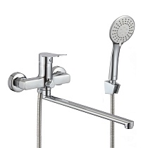 Смеситель для ванны с длинными изливом, глянцевый хром, Demi, Milardo, DEMSB00M10