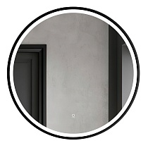 Зеркало AZARIO Aurora D800 с подсветкой, сенсорный выключатель с функцией диммера, алюминиевая черная рама