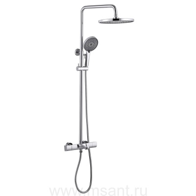 Душевая стойка ABBER Thermostat AF8516 с термостатом и изливом, хром