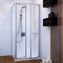 Душевой уголок GuteWetter Practic Square GK-402 правая 110x110 см стекло бесцветное, профиль матовый хром