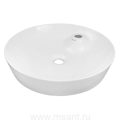 Раковина накладная Azario 480х480х95 круглая, белый глянец