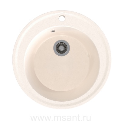 Мойкa MIXLINE ML-GMS01 СТАНДАРТ круглая, белый (331), 470мм (глуб. чаши 180)
