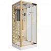 Душевая кабина Niagara Lux NG-7714G (100x90х215) низкий поддон(15см),дверь распашная,стенки золото,5 мест 