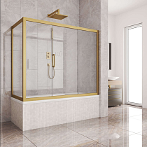 Шторка на ванну Kubele DE019PR3-CLN-BR 170х80 см, профиль бронза