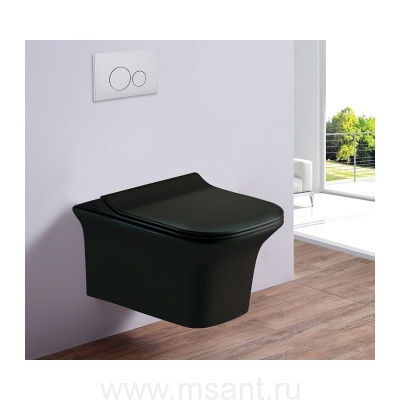 Унитаз подвесной AZUL (Matt Black). Размер: 520x360x285. 