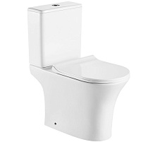 Унитаз напольный Azario FRETTA ROUND безободковый с бачком и сиденьем микролифт (AZ-1217 + AZ-1216)