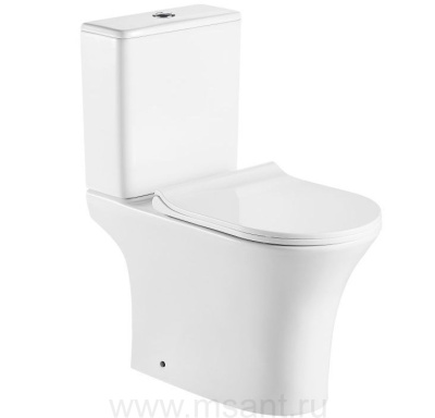 Унитаз напольный Azario FRETTA ROUND безободковый с бачком и сиденьем микролифт (AZ-1217 + AZ-1216)