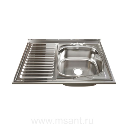 Мойка 80х60 (0,8) прав вып 3 1/2 MIXLINE 18см с сифоном